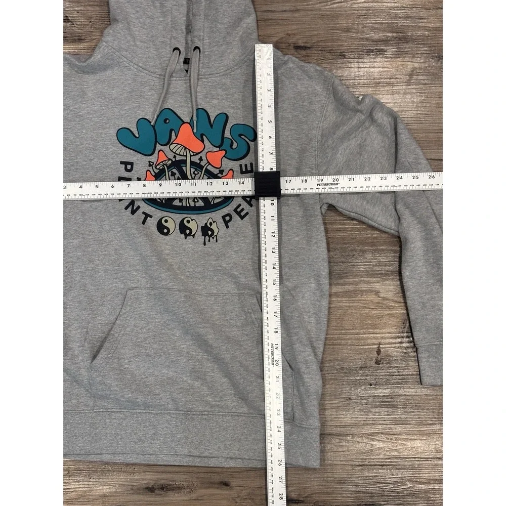 Vans Plant Peace Mushroom Graphic Gray Pullover Hoodie Woman S Psychedelic Skate
